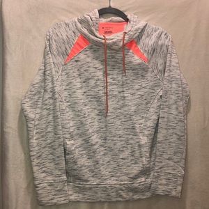 High neck pullover hoodie